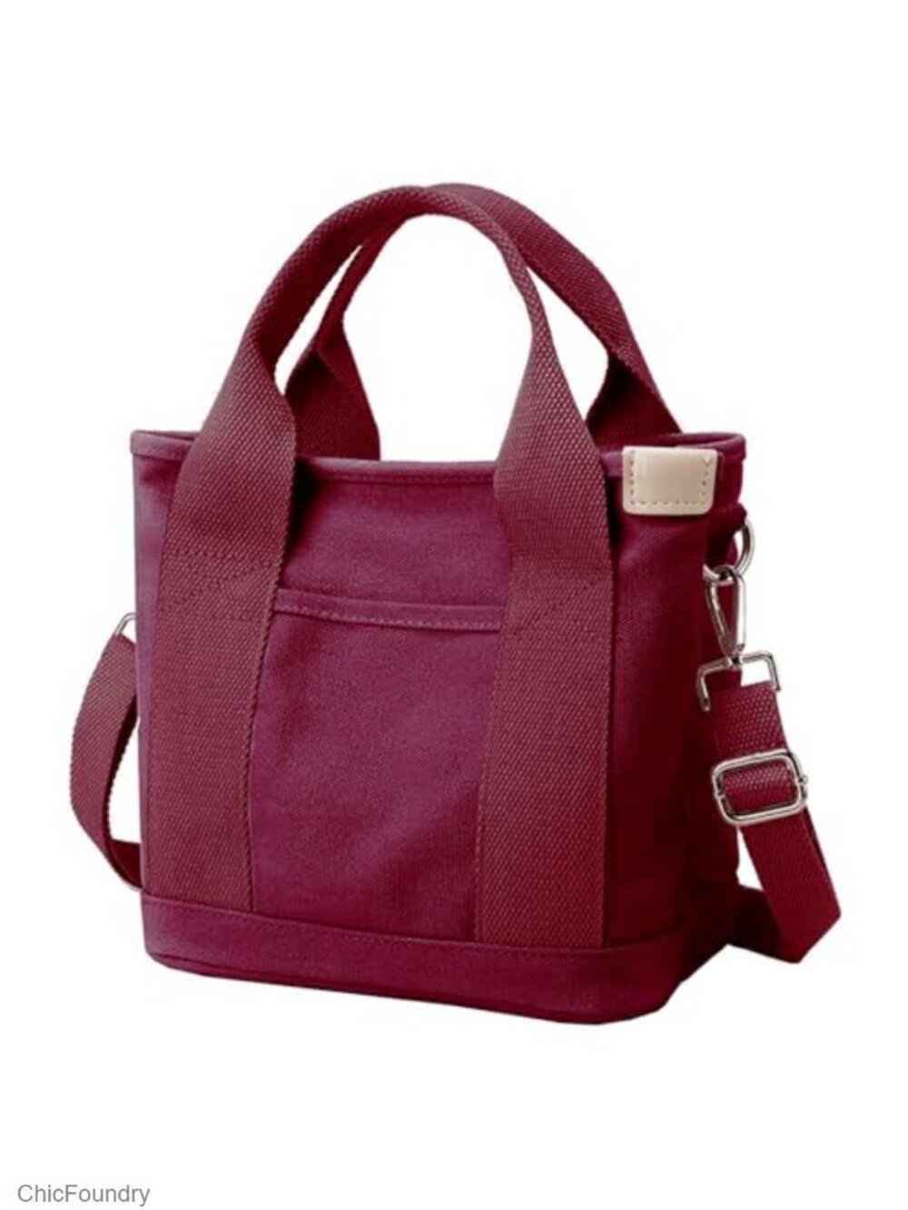 Canvas Tote Bag with Zipper Crossbody Purse Pockets Large Shoulder Handbag 2